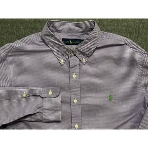 Polo Ralph Lauren Shirt Mens XL Purple/White Checks Embroidered Green Pony